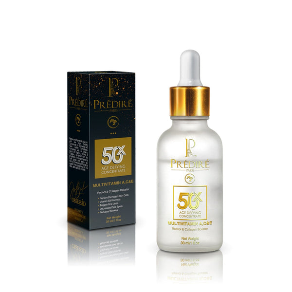 50X Premium Multi-Vitamin A, C, & E Retinol & Collagen Booster 24K Gold Serum