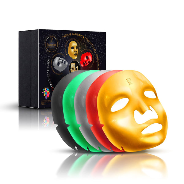 5 in 1 Complete Renewal Rejuvenating Colorful Masks | Gold, Silver, Red, Green, & Black | 16 Piece Set