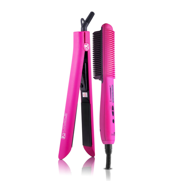 Duet Set - Platinum Flat Iron + Platinum Heating Brush