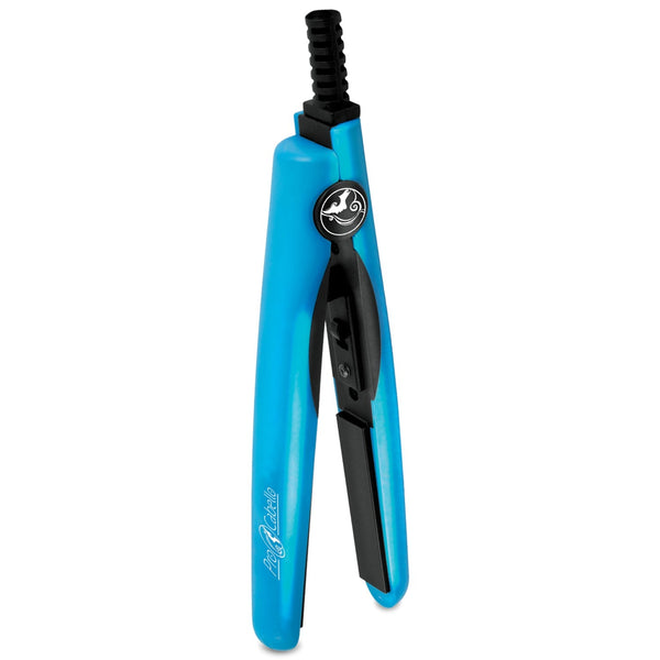 Mini Flat Iron 0.5″ Ceramic Tourmaline - Sky Blue - RoyaleUSA