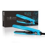 Mini Flat Iron 0.5″ Ceramic Tourmaline - Sky Blue - RoyaleUSA