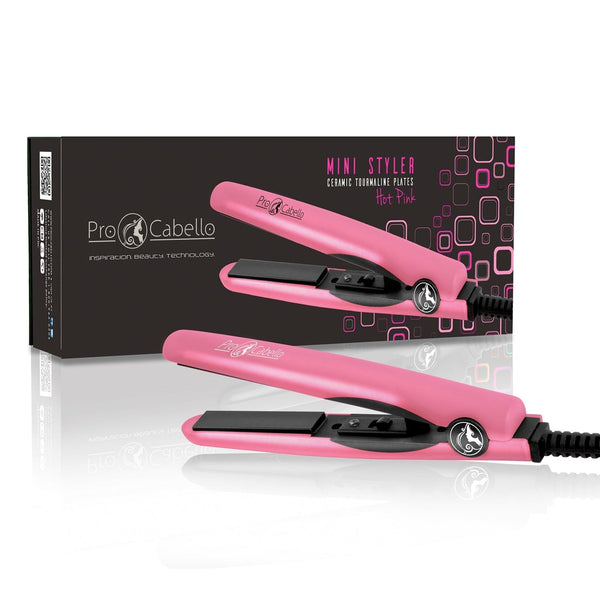 Mini Flat Iron 0.5″ Ceramic Tourmaline - Pink - RoyaleUSA