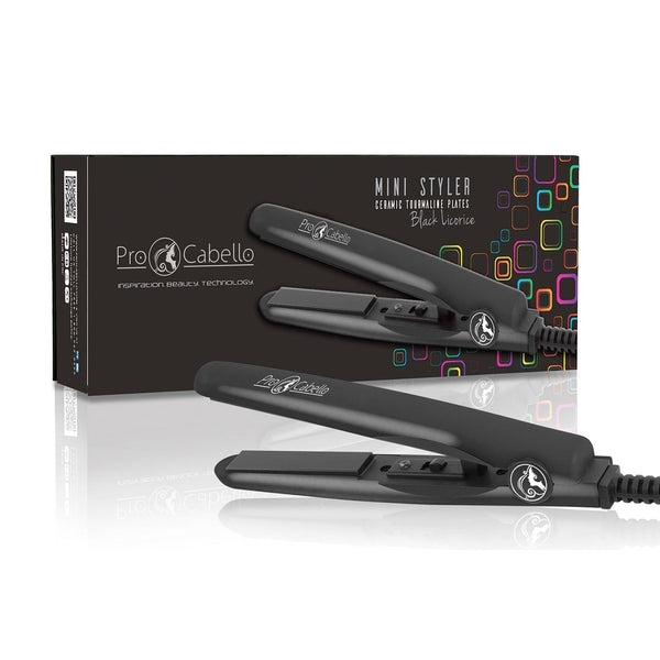 Mini Flat Iron 0.5″ Ceramic Tourmaline - Black - RoyaleUSA