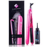 Ceramic Tourmaline Vapor Styling Hair Straightener with Argan Infusion Oil - Pink - RoyaleUSA