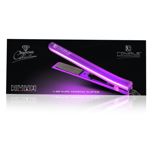 Limited Edition - Platinum Genius Heating Element Hair Straightener with 100% Ceramic Plates - Sparkling Purple