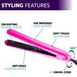 1.25" 100% Ceramic Plates Classic Hair Straightener - Pink