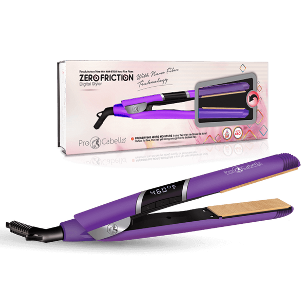 1″ Nano Fiber Flat Iron With Zero Friction Technology - Purple - RoyaleUSA